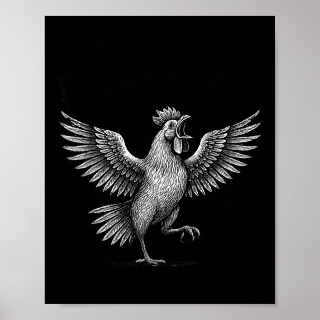 Affiche Mème de poulet Caquètement Citations drôles Humour (Devant)