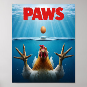 Affiche Mème de poulet PAWS – Humour de poulet inspiré de