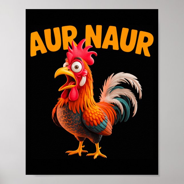 Affiche Mème de poulet Tee Aur Naur (Devant)
