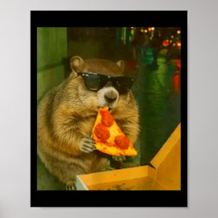Affiche Mème de rongeur de marmotte fouine mangeant de la
