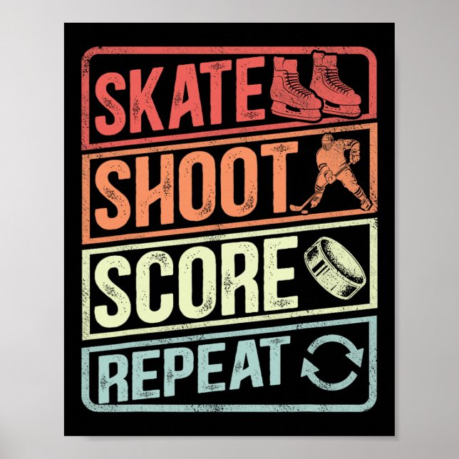 Affiche Mème des amateurs de hockey rétro pour les garçons (Devant)