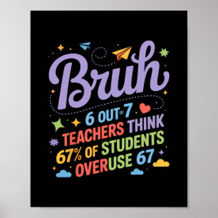 Affiche Mème des profs Bruh 67 Citation drôle de l'école