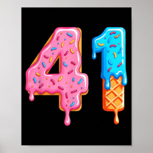 Affiche Meme Drip 41 Style de Baseball Cool Numéro Quarant