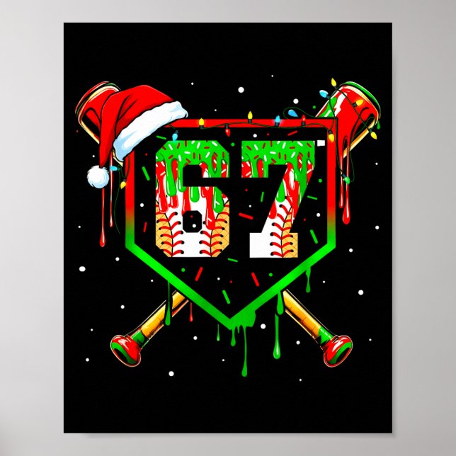 Affiche Mème drôle 67 Noël Baseball Glaces Hommes Garçon (Devant)