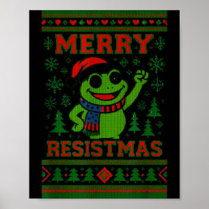 Affiche Mème drôle de grenouille de Noël Resistmas Humour