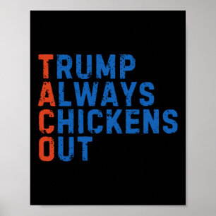 Affiche Mème drôle de taco Trump abandonne toujours les dr