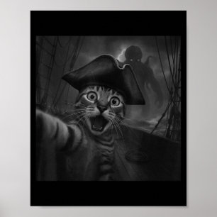 Affiche Mème drôle d'horreur cosmique de selfie de chat av