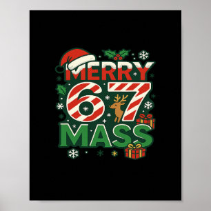 Affiche Mème drôle Joyeux 67 M Canne en bonbon de Noël Chi