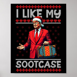 Affiche Mème drôle Père Noël Trump 2024 Hommes Noël J'Aime