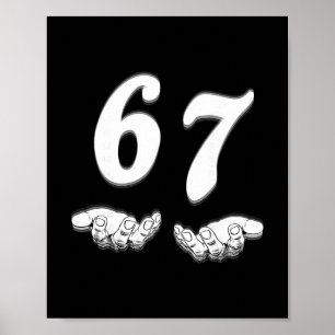 Affiche Mème drôle six sept geste des mains argot Gen Alph