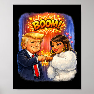 Affiche Mème drôle Trump et Nicki high five pour s'amuser