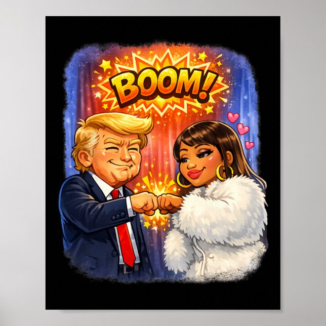 Affiche Mème drôle Trump et Nicki high five pour s'amuser  (Devant)