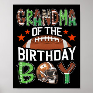 Affiche Mémé du garçon d'anniversaire Football de jour de