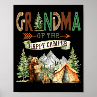 Affiche Mémé du joyeux campeur premier anniversaire campin