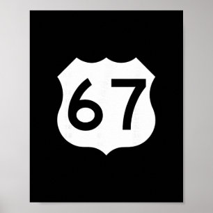 Affiche Mème du panneau Route 67 Six Sept