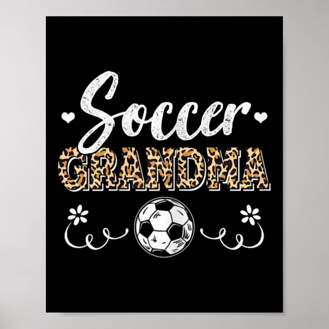 Affiche Mémé foot drôle motif léopard Grandma Socce (Devant)