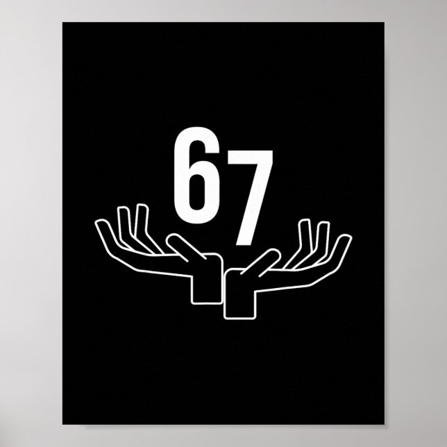 Affiche Mème geste de la main 67 Six Seven  (Devant)