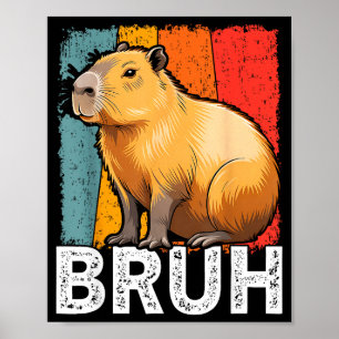 Affiche Mème graphique drôle capybara bruh pour garçons fi