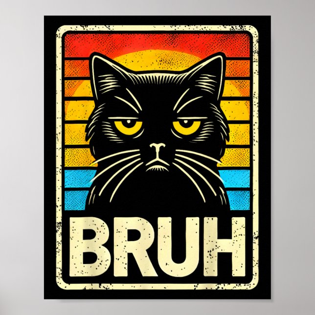 Affiche Mème Graphique Drôle Cat Bruh Pour Garçons Filles  (Devant)
