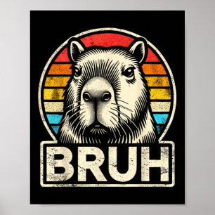 Affiche Mème Graphique Funny Capybara Bruh Pour Garçons Fi