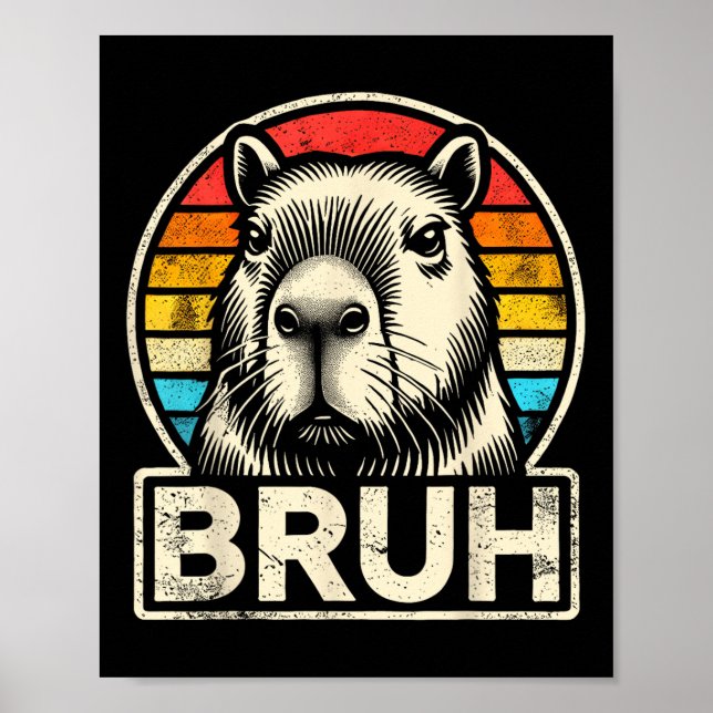 Affiche Mème Graphique Funny Capybara Bruh Pour Garçons Fi (Devant)