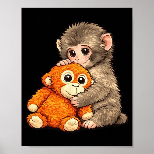 Affiche mème Internet singe coup de poing avec nounours câ (Devant)