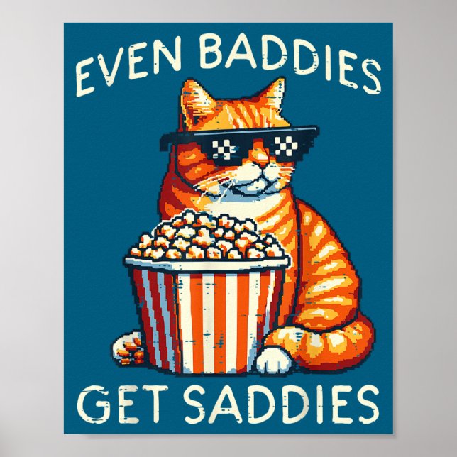 Affiche Même les méchants ont des tristesses Chat drôle po (Devant)