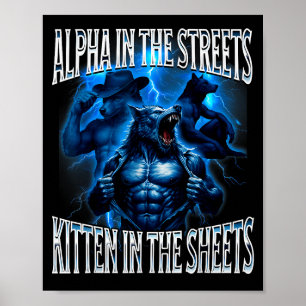 Affiche Mème Loup Alpha Dans Les Rues Chat Dans Les Draps