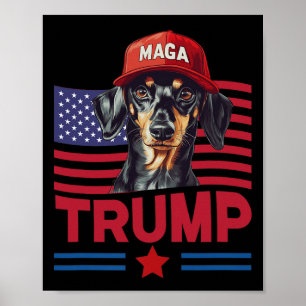 Affiche Même mon chien aime Trump Dachshund Mega Casquette