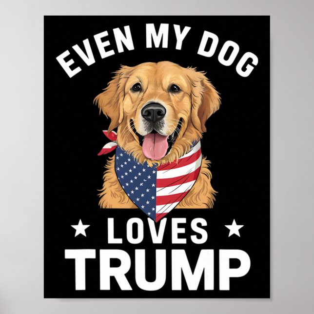 Affiche Même Mon Chien Aime Trump Drapeau Usa Bandana (Devant)