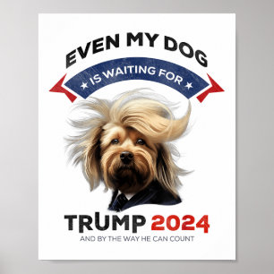 Affiche Même Mon Chien Attend Trump 2024 _1