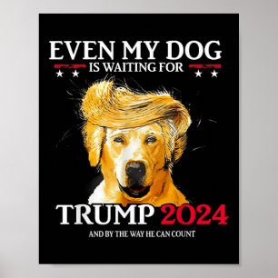 Affiche Même Mon Chien Attend Trump 2024 Drôle Chien Tr