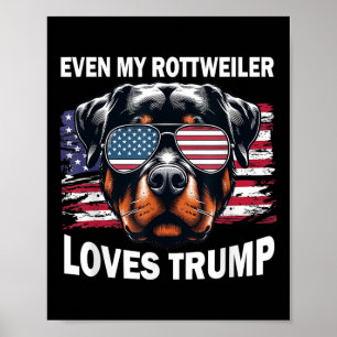 Affiche Même Mon Rottweiler aime Trump, Trump et ses parti