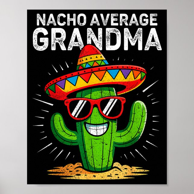 Affiche Mémé moyenne nacho drôle cinq de mayo mexicaine (Devant)