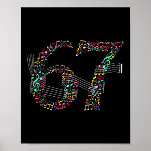 Affiche Mème musical drôle 6 7 pour musiciens 67 professeu