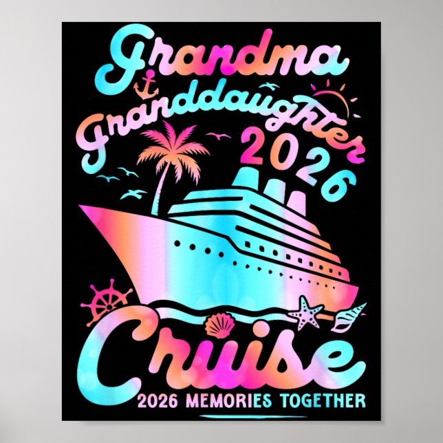 Affiche Mémé Petite-fille Croisière 2026 Souvenirs Mères (Devant)