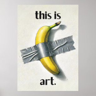 Affiche Mème Ruban Adhésif Banane Drôle