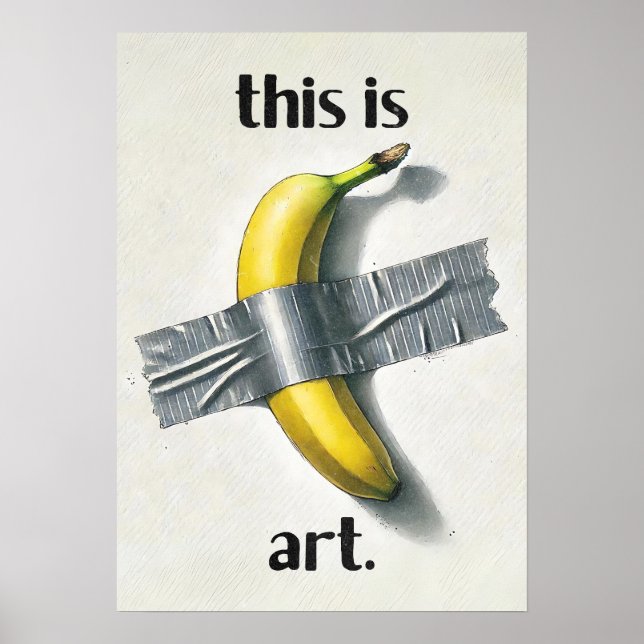 Affiche Mème Ruban Adhésif Banane Drôle (Devant)