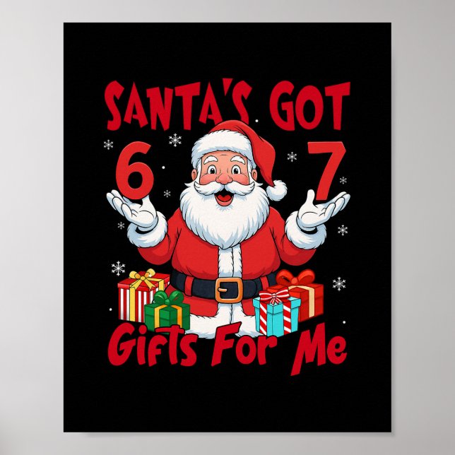 Affiche Mème Santa Six Seven Noël Gen Z Meme  (Devant)