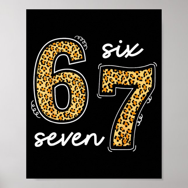 Affiche Meme Saying 6 7 Men Women Kids Leopard Teacher  (Devant)