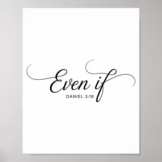 Affiche Même si Daniel 3_18 Verset de la Bible chrétienne  (Devant)