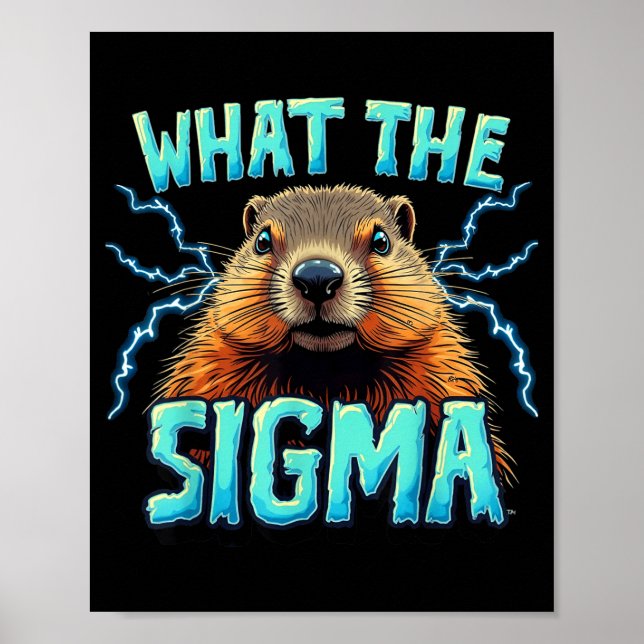 Affiche Mème Sigma Rétro Groundhog Day Drôle Groundhog Y2k (Devant)