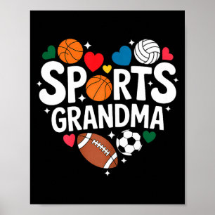 Affiche Mémé sportive petits-enfants athlétiques grand-mèr