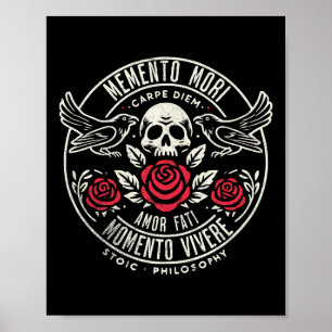 Affiche Memento Mori, Amor Fati, Stoïque Citation Philosop