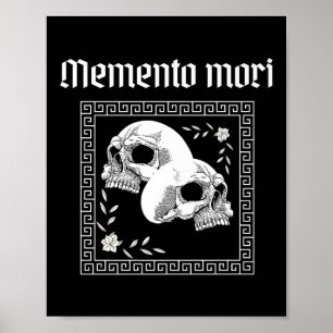 Affiche Memento Mori Crâne Philosophie stoïque Hommes Femm