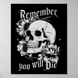 Affiche Memento Mori Crâne Philosophie stoïque Hommes Femm