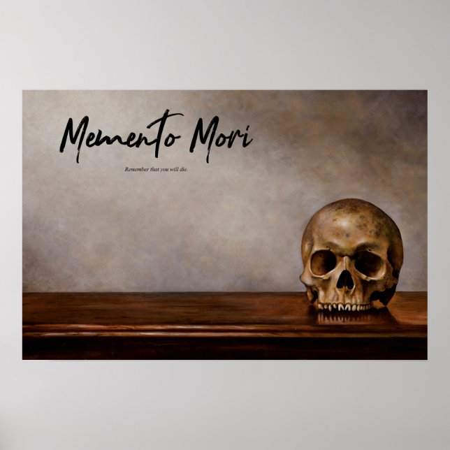 Affiche Memento Mori - Crâne sur table (Devant)