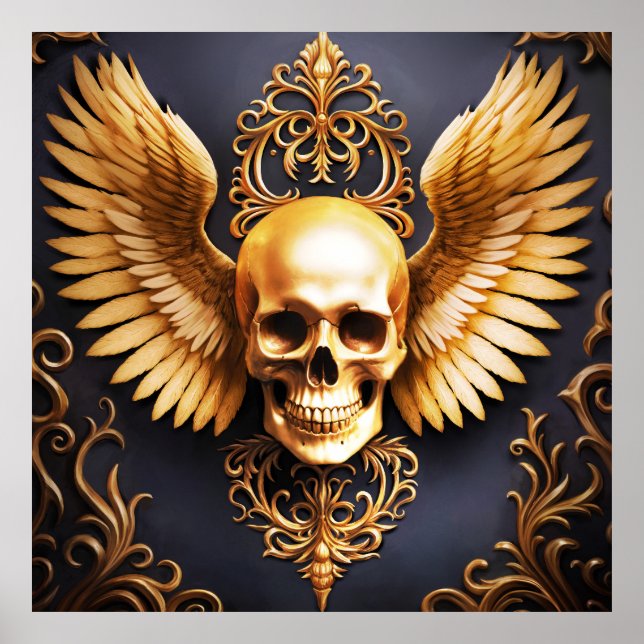 Affiche Memento Mori Golden Gothic Skull Sigil (Devant)