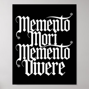 Affiche Memento Mori Memento Vivere Latin Cite Gothique Ae