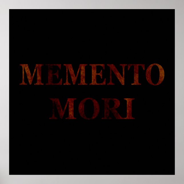 Affiche memento mori, phrase latine (Devant)